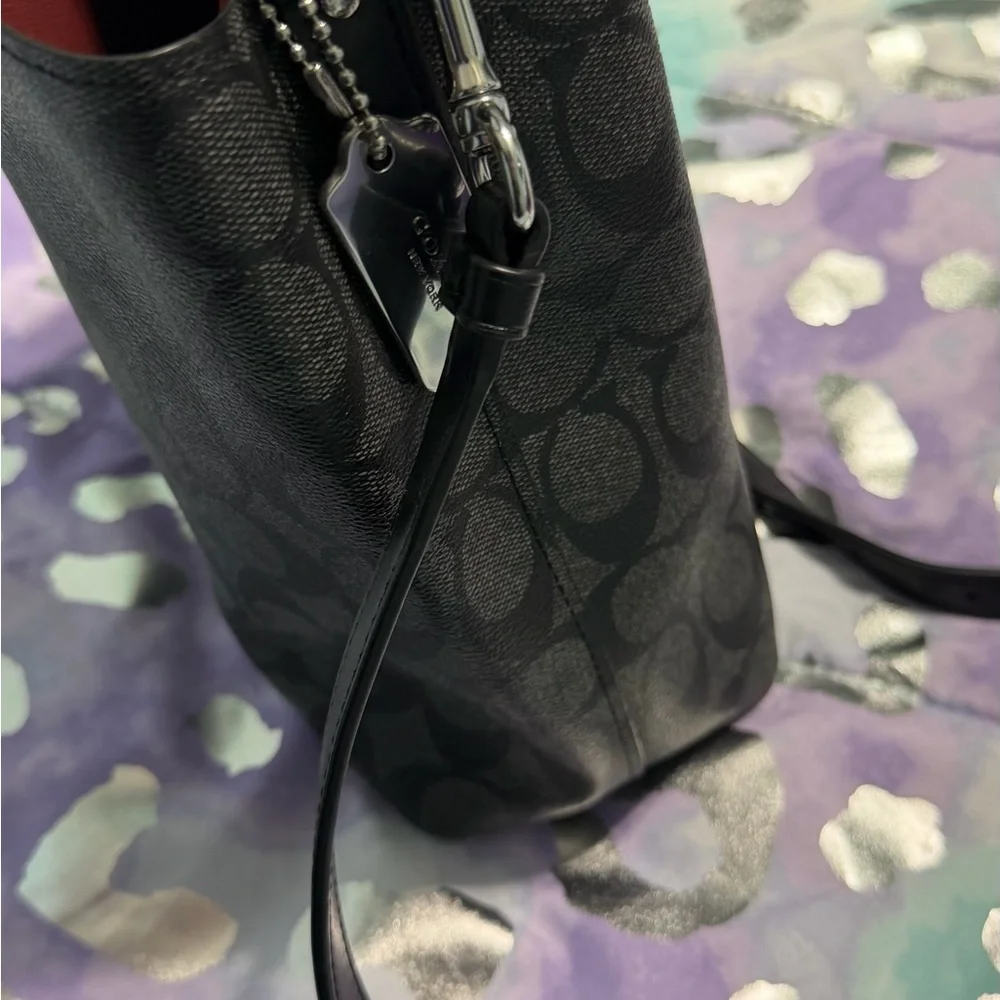 Coach Black Signature Monogram Crossbody Bag - Picture 1 of 4